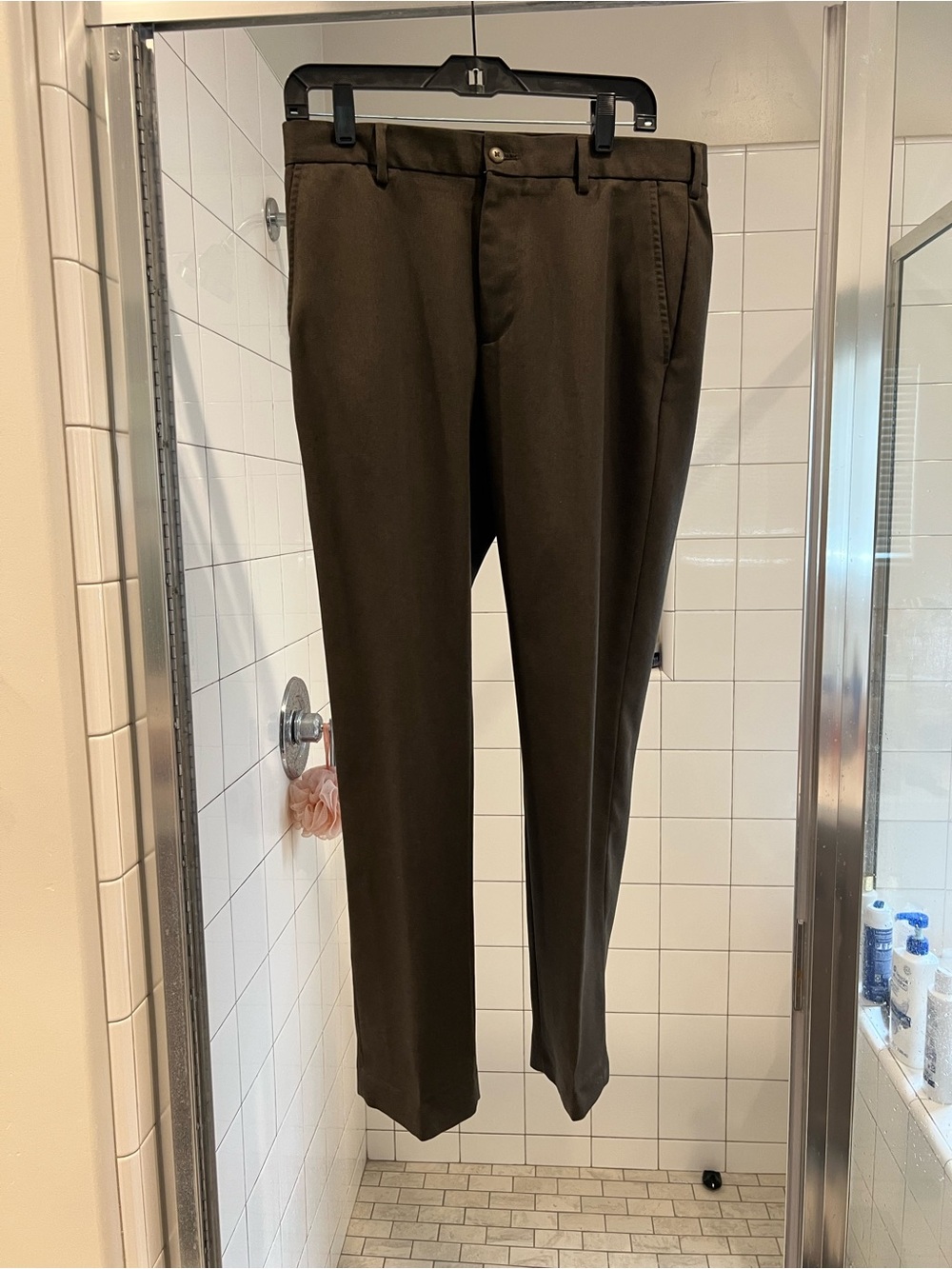 Van Heusen Men's Straight-Leg Chinos in Dark Brown